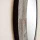 24" Oval Wood Grain Frame Mirror, Antique White Finish