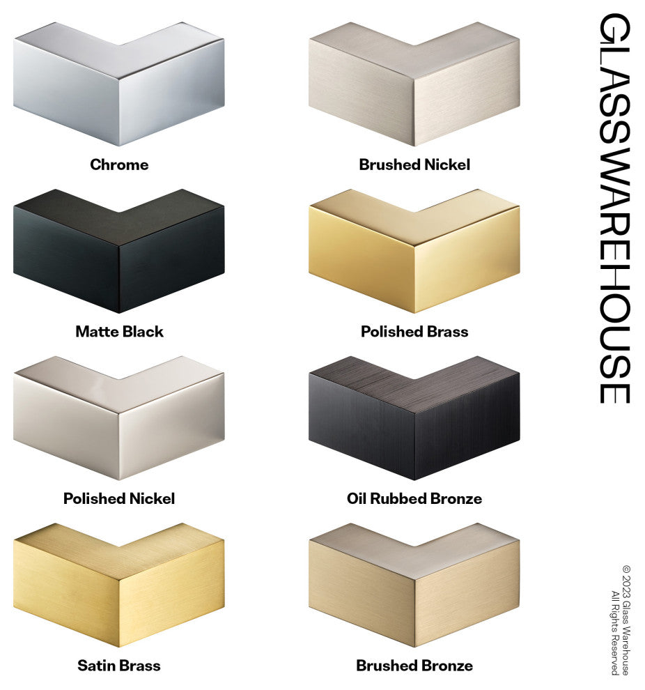 Bathtub Single Fixed Panels, Polished Nickel