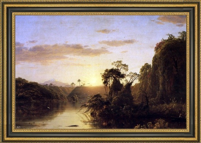 Frederic Edwin Church Scene on the MagdalenaFramed Premium Canvas Print, 16"x24"