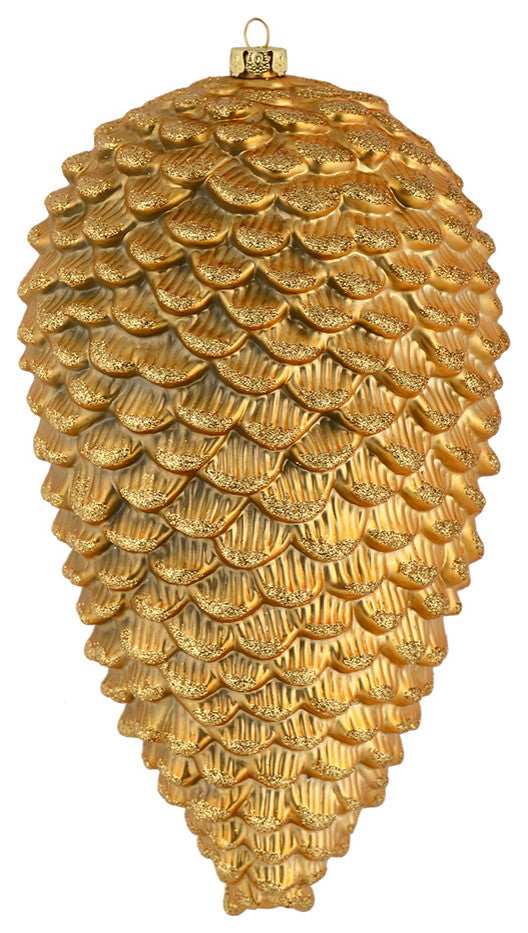 Vickerman N187333D 10" Copper Gold Matte Glitter Pinecone Christmas Ornament