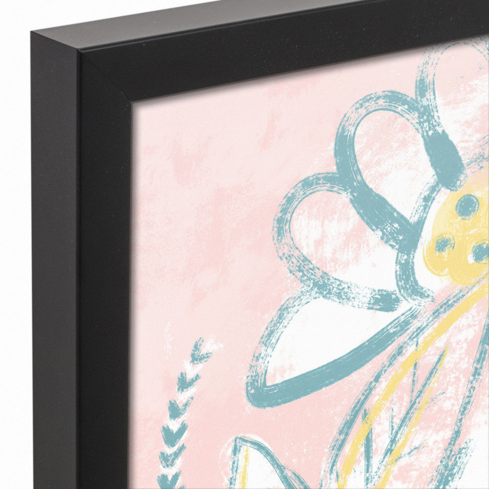 Bright Funky Florals 12x18 Black Framed Canvas