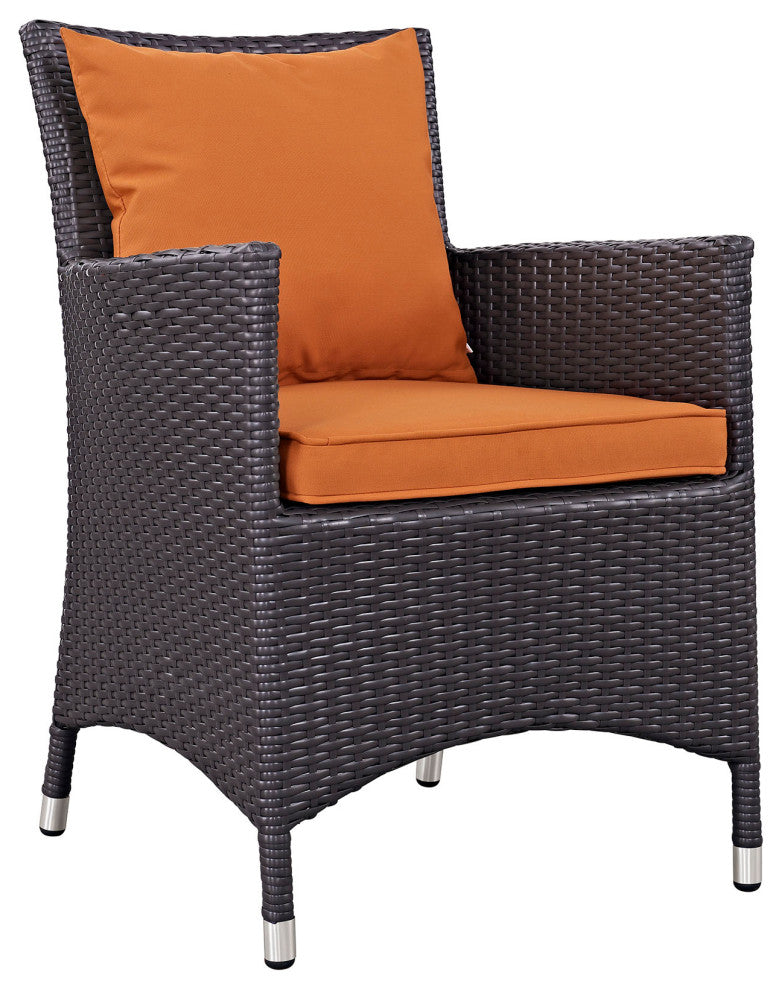 Convene Dining Outdoor Patio Armchair, Espresso Orange