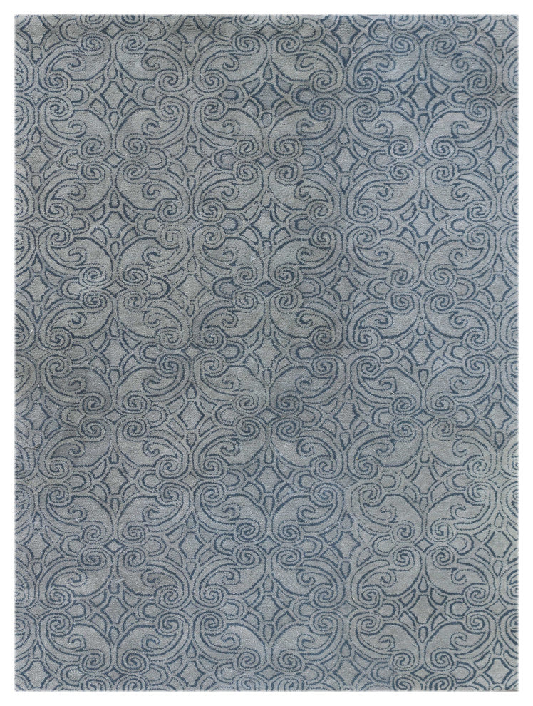 5" X8" X 0.5" Blue Wool Area Rug