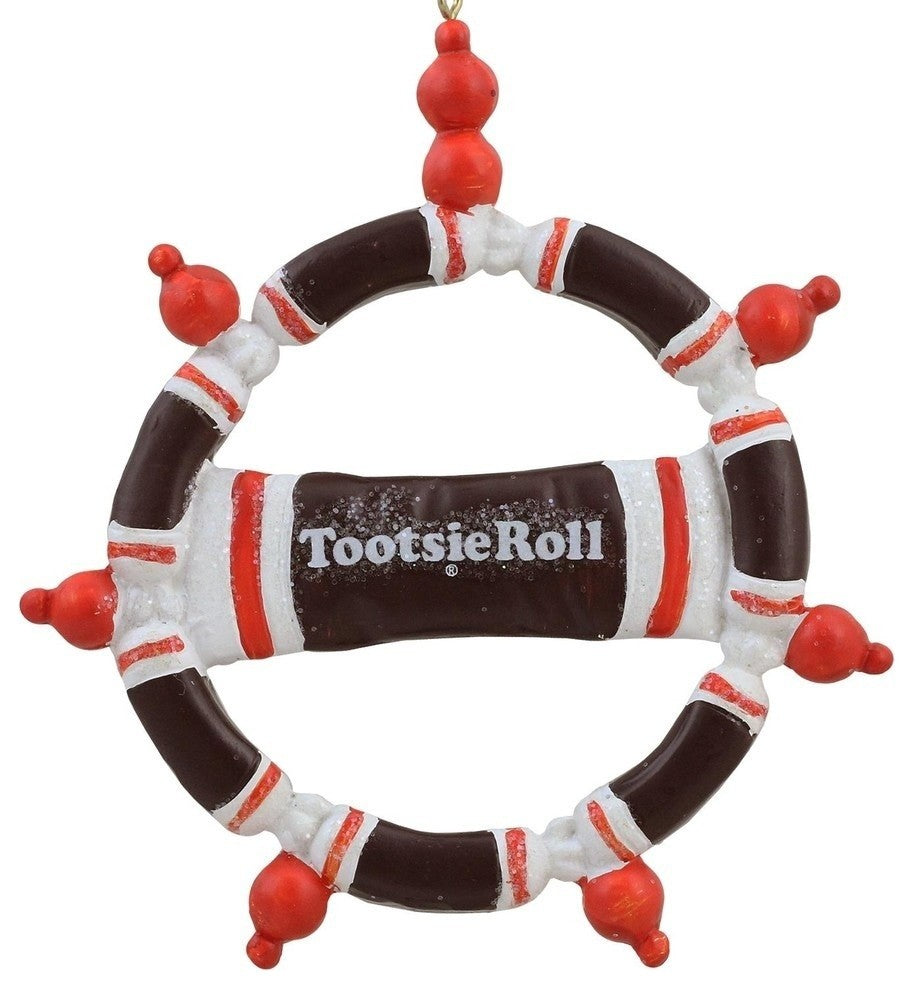 4" Tootsie Roll Original Chewy Chocolate Candy Christmas Wreath Ornament