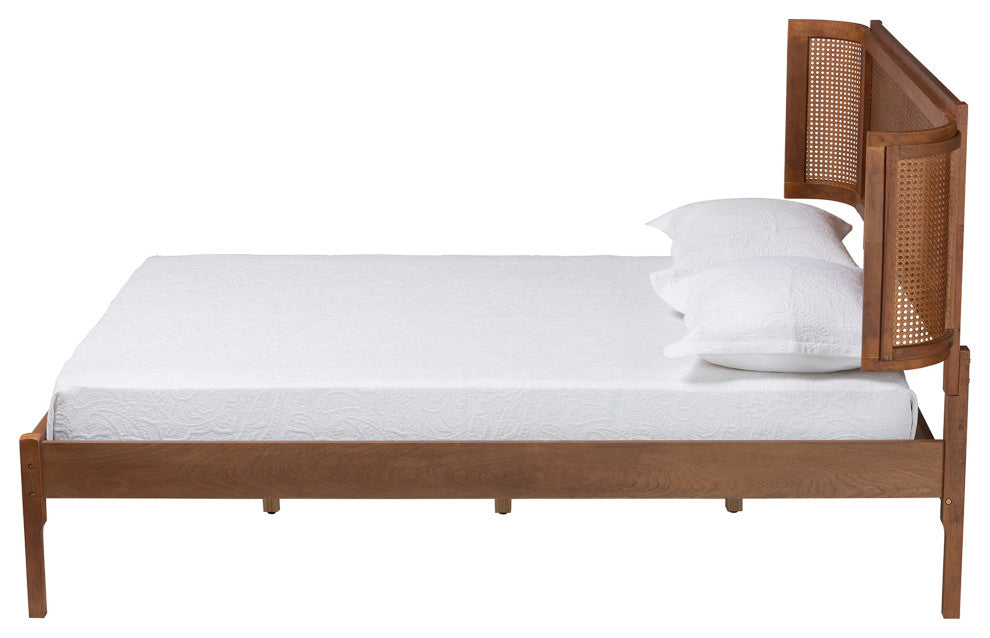 Quincy Natural Rattan Platform Bed, Queen