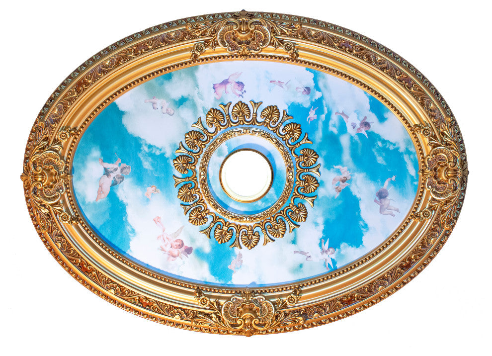 Artistry Lighting, Oval 43"x32" Antique Gold Ceiling Medallion (ART0811-F-021)
