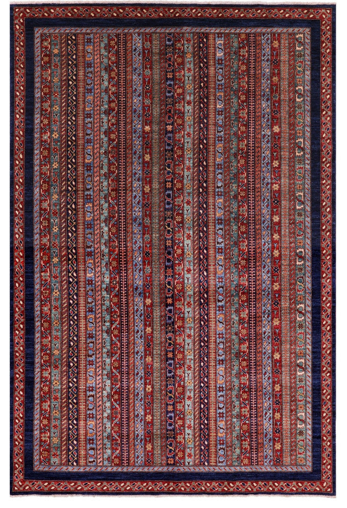 5' 11" X 9' 0" Persian Gabbeh Shall Hand Knotted Rug Q5069