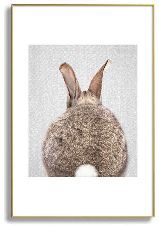 Gal Design Rabbit Tail Colorful Metal Framed Art Print