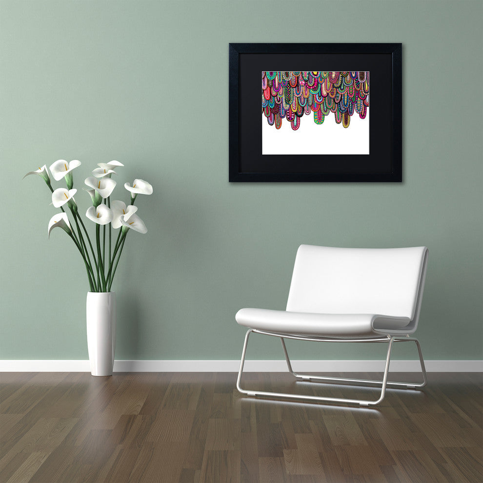 Hello Angel ''Drips'' Art, Black Frame, Black Mat, 14x11