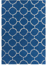 Davin Contemporary Area Rug, Blue and White, 7'x10'