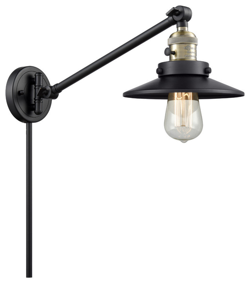 Briarcliff 1-Light LED Swing Arm Light, Black Antique Brass