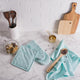 DII Aqua Solid Chambray Dishtowel, Set of 3