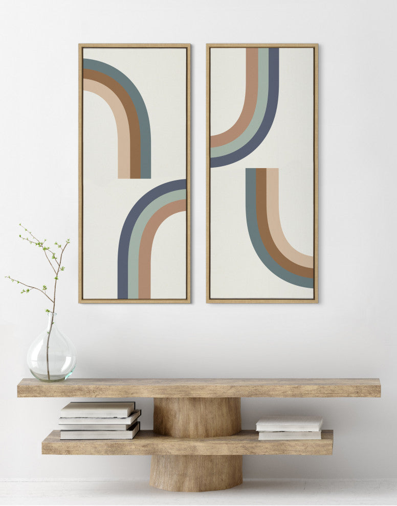 Sylvie Cheerful Rainbow Frame Canvas by The Creative Bunch Studio, Natural 18x40
