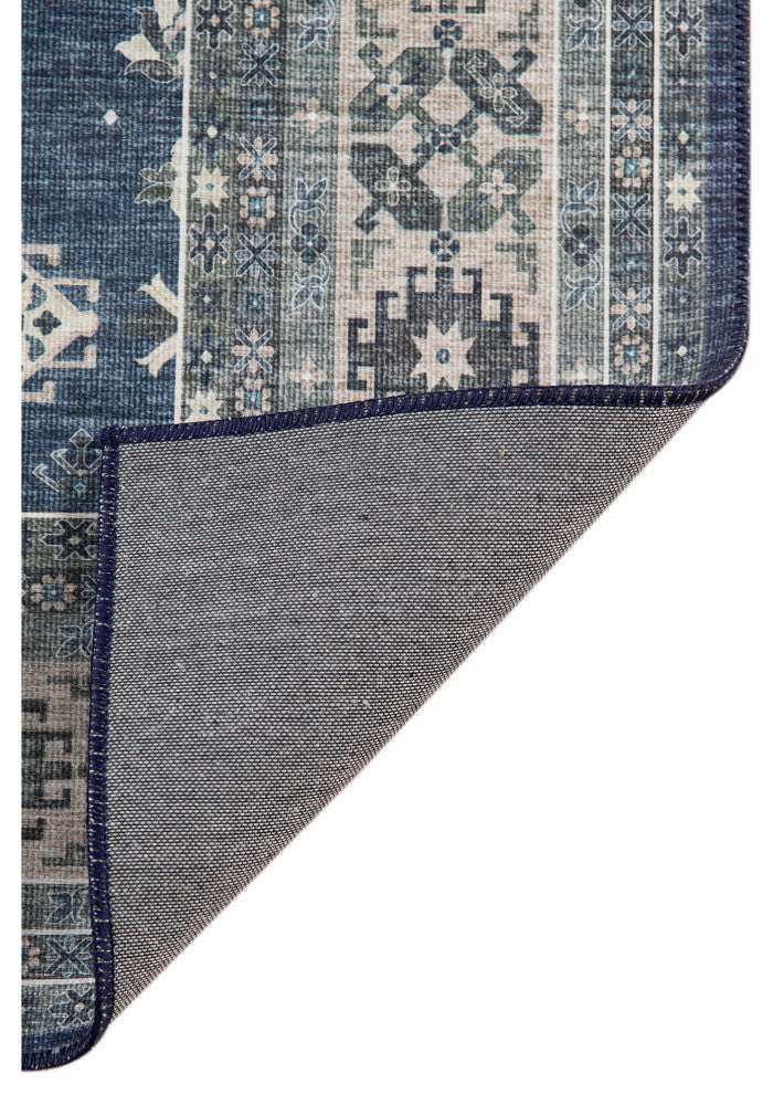Amer Rugs Myra Halsey MYR-10 Blue Power-loomed - 2'8" X 10' Runner Area Rug