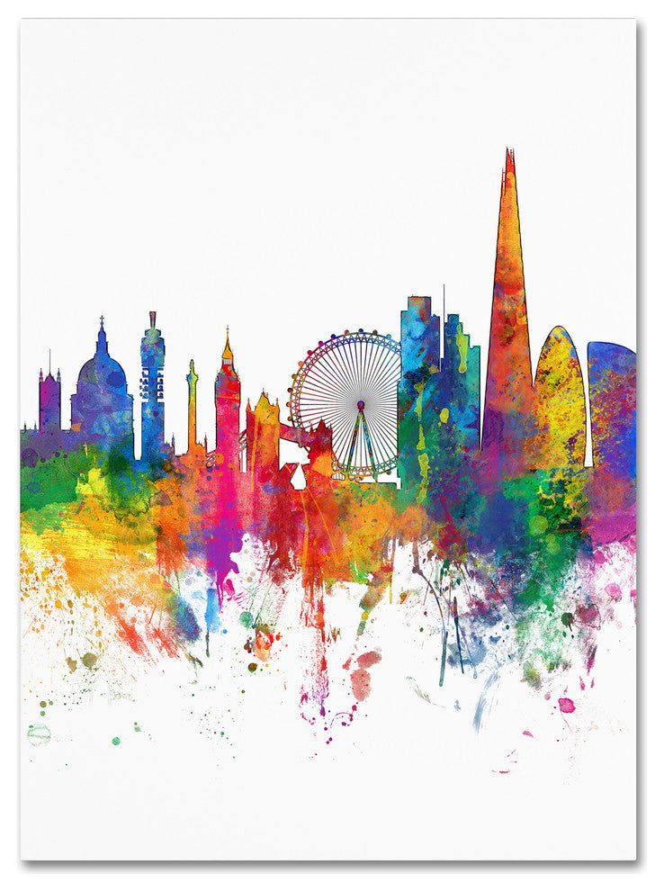Michael Tompsett ''London England Skyline Tall'' Canvas Art, 14x19