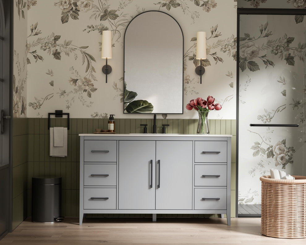 Home Living 60" Single Bathroom Vanity, Grey