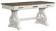 Drake 60" Wide Writing Desk, Rustic White and French Oak