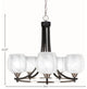 Paramount 5-Light Chandelier, Matte Black & Brushed Nickel, 6" White Marble