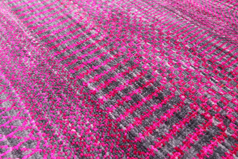 6' Round Super Savannah Gabbeh Wool and Silk Handmade Rug Q6124