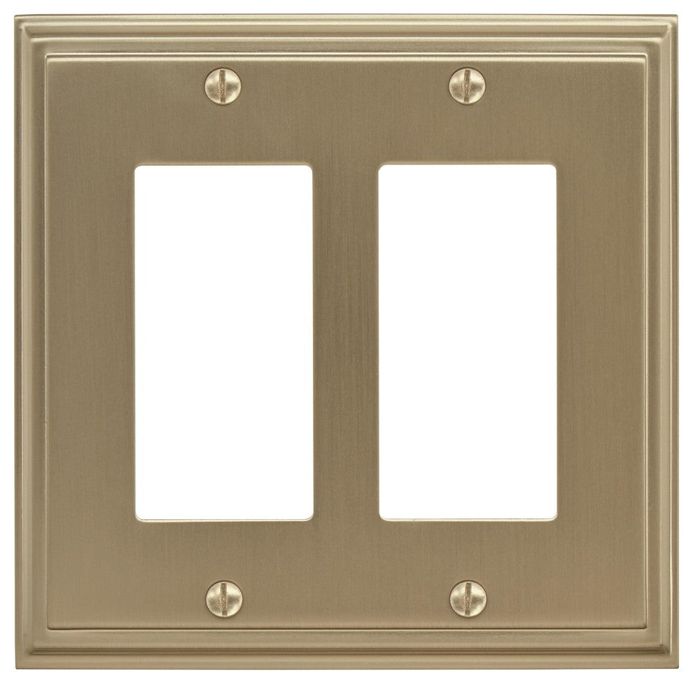 Amerock Double Rocker Wall Plate, Golden Champagne