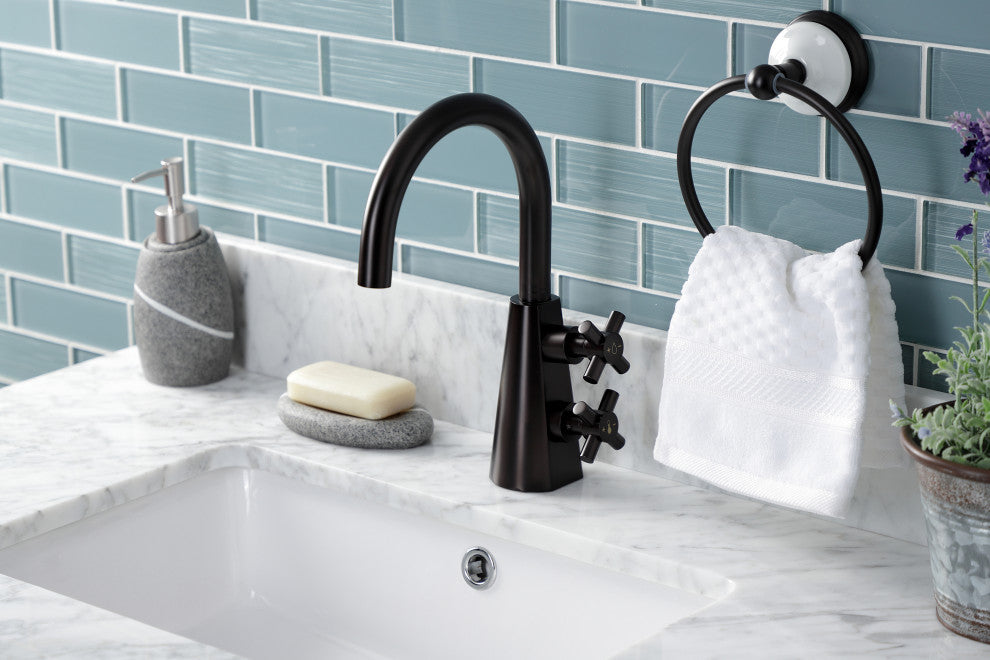 Kingston Brass KS2290DX Two-Handle Single-Hole Bathroom Faucet, Push Pop-Up