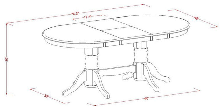 9-Piece Kitchen Set, Table With Leaf and 8-Parson Chair Color Pink Flamingo