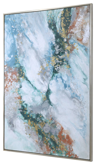 Uttermost Mercury Wood and Acrylic Abstract Hand Painted Art in White