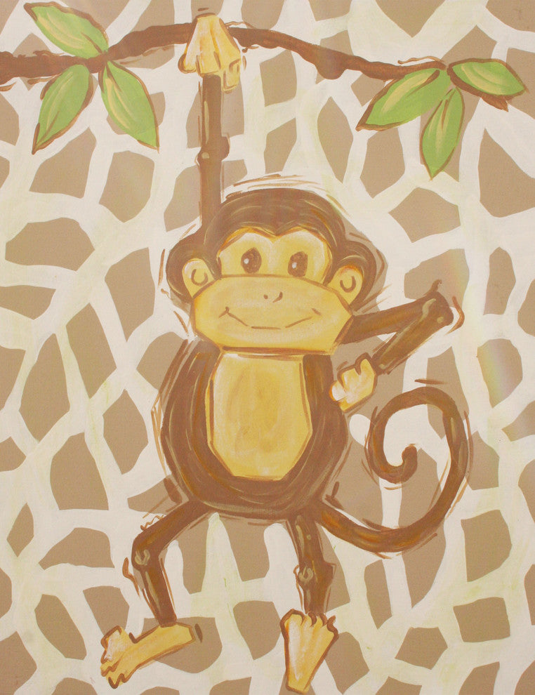Marmont Hill, "Tan Monkey" by Reesa Qualia Painting on Wrapped Canvas, 30x39