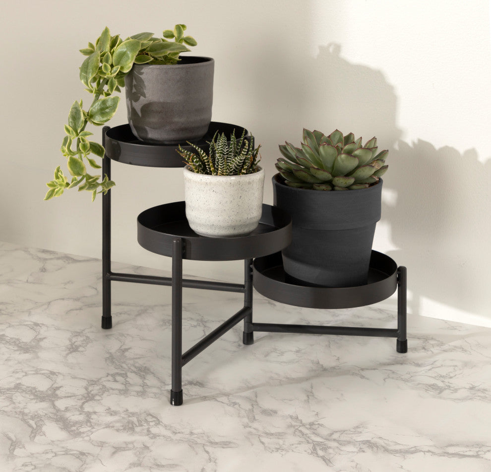 Finn Tiered Tabletop Planter, Gray 7.25x7.25x10