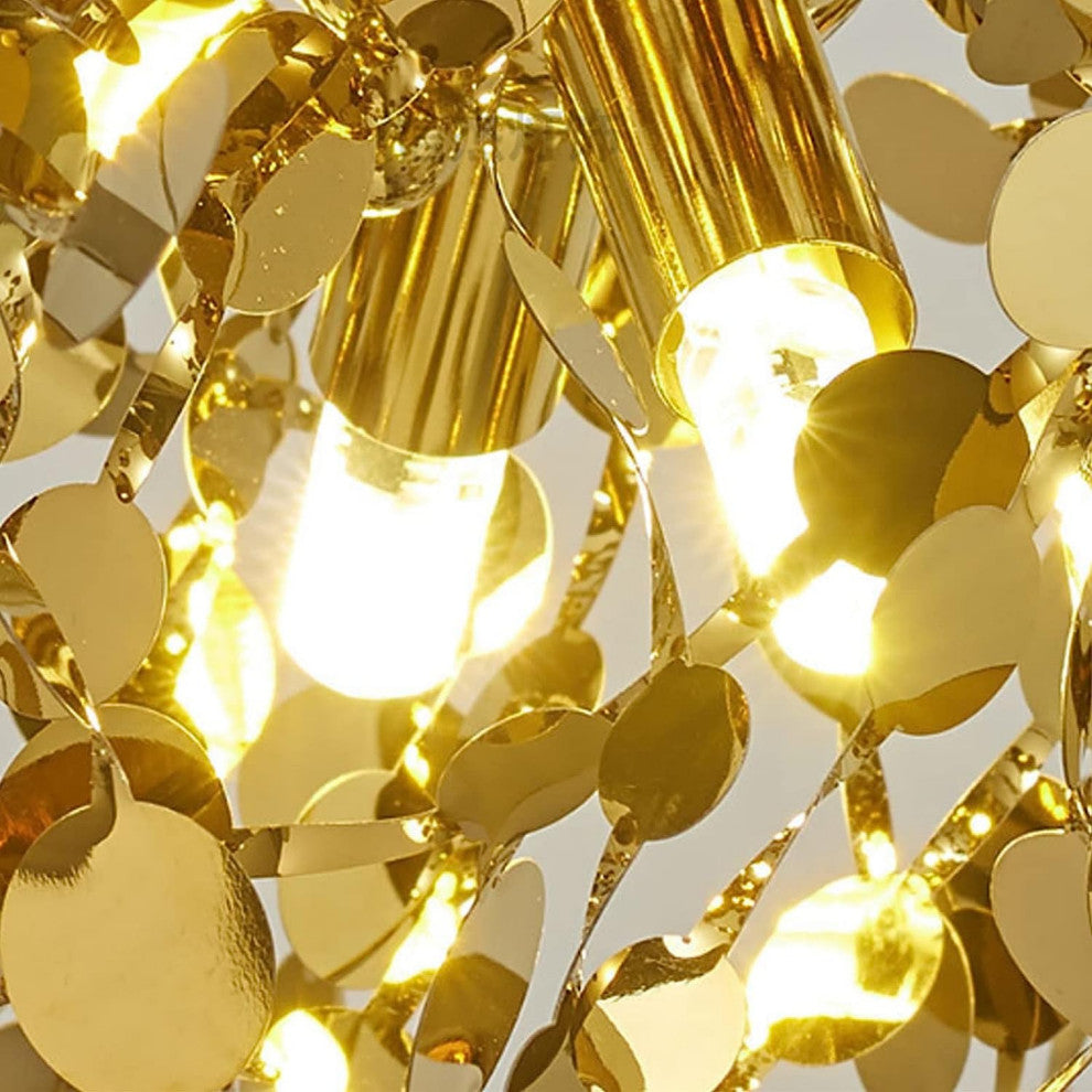 MIRODEMIÂ® La Venturi | Chandelier in a Nordic Style for Dining Room, Golden, 4 Heads, Warm Light