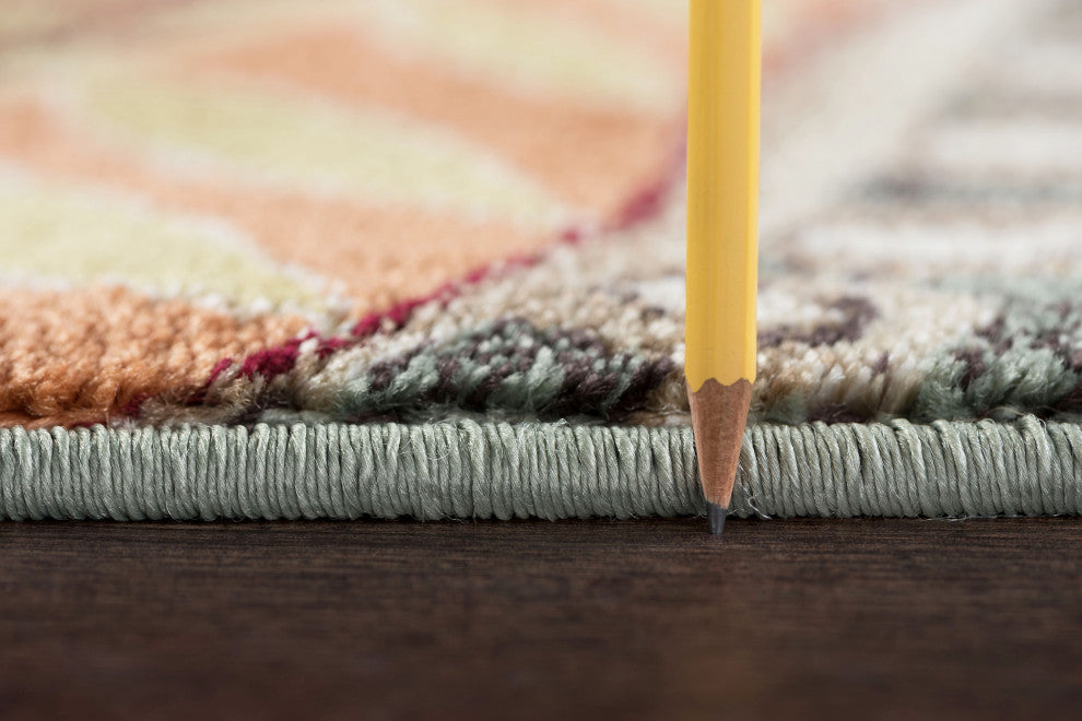 Giselle Transitional Floral Area Rug, Seafoam, 2'3"x10'