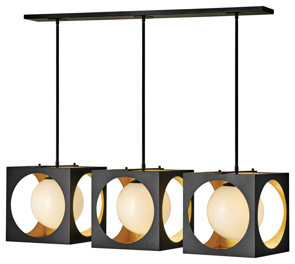 Fredrick Ramond Vega 3-Light Black Linear Chandelier