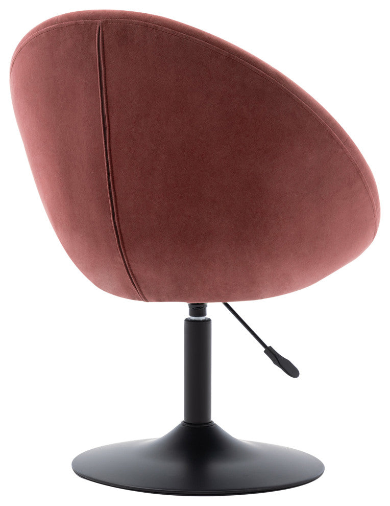Button Tufted Swivel Velvet Papasan Chair, Pink