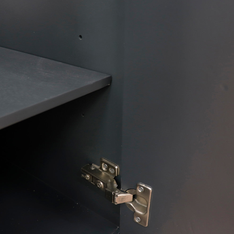 49" Double Vanity, Dark Gray Finish With Gray Granite And Rectangle Sink