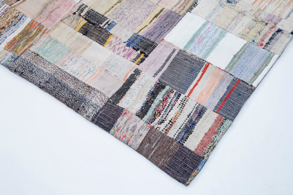 Rug N Carpet - Handmade Oriental 9' 3'' x 13' 0'' Rustic Patchwork Kilim Rug