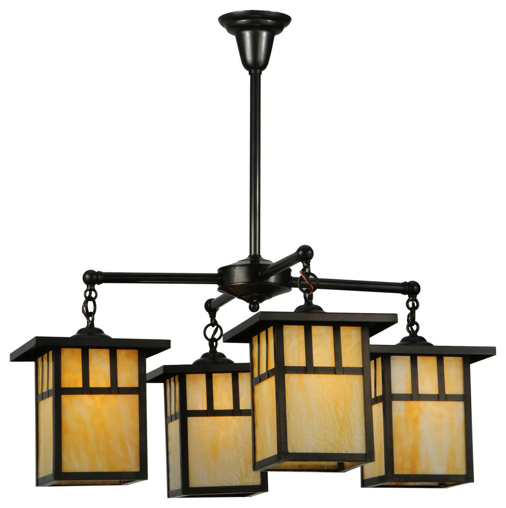 31W Hyde Park Double Bar Mission 4 LT Chandelier