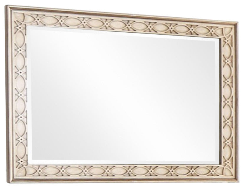 Wooden Beveled mirror, Gold
