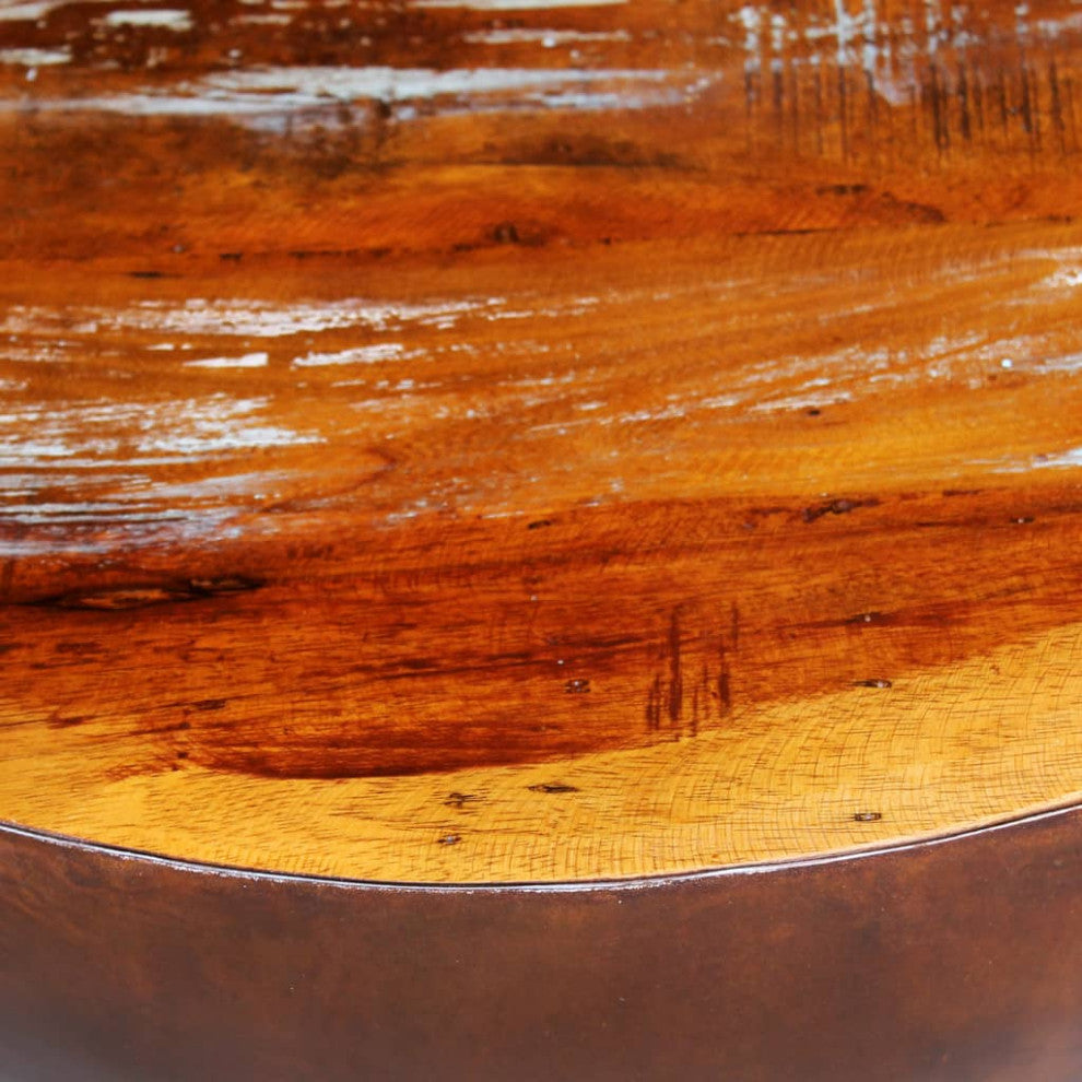 vidaXL Coffee Table Bowl-shaped With Steel Base Solid Reclaimed Wood