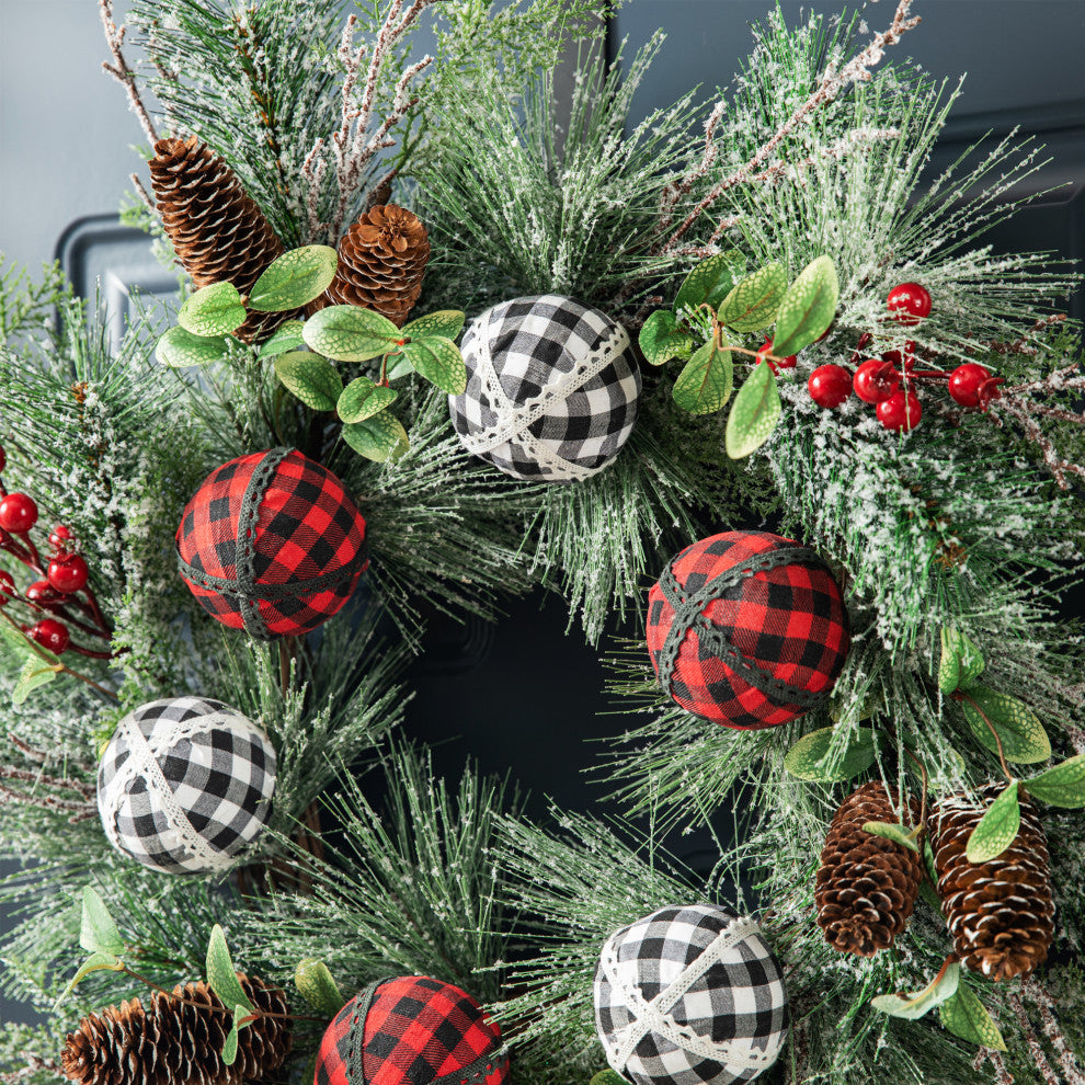 24"D Frosted Ornament Wreath