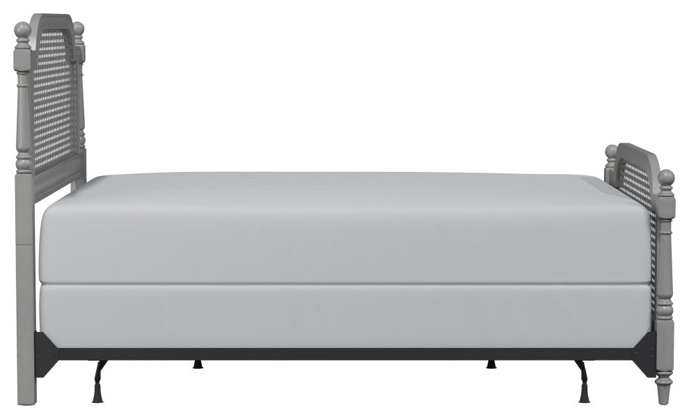 Melanie Bed, Metal Bed Rails Included, Gray, Queen