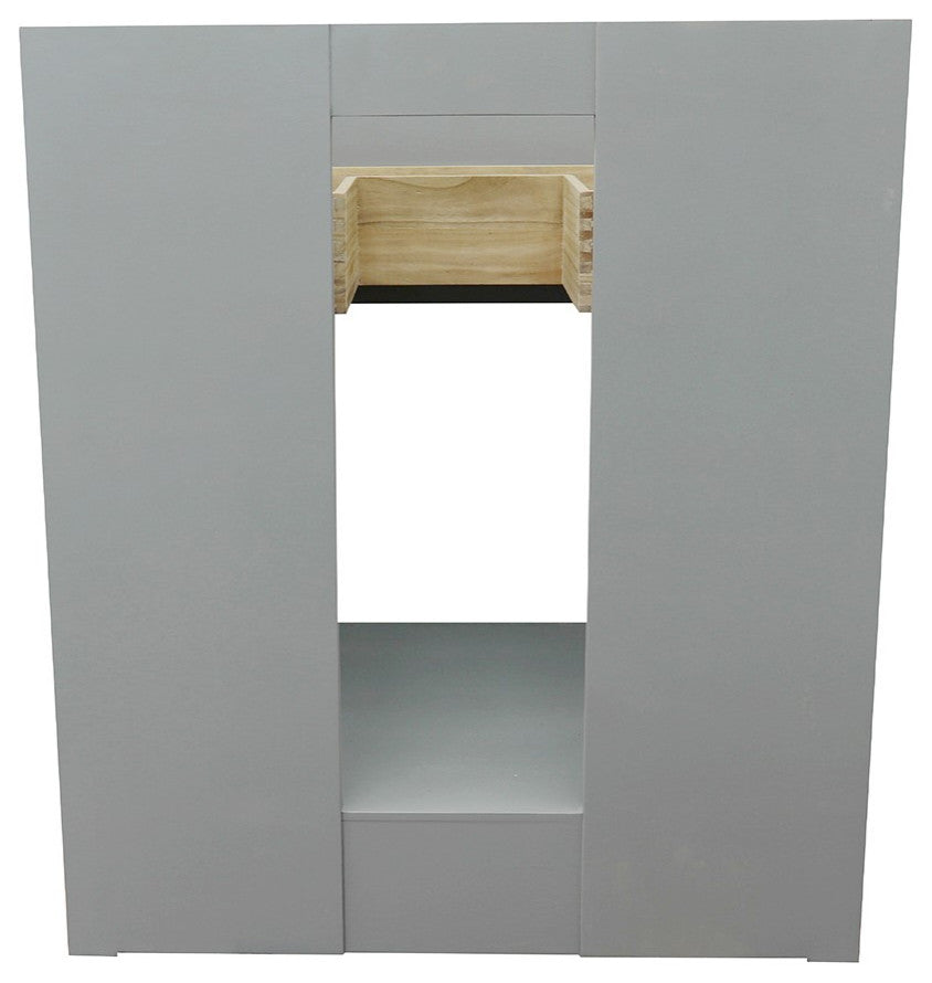 30" Single Vanity, Gray Ash, Gray Granite Top, Round Sink