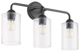 Quorum International 598-3 Charlotte 3 Light 24"W Vanity Light - Matte Black