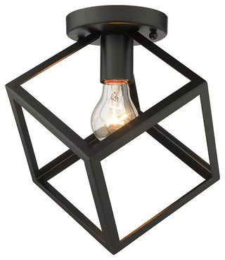 Golden Lighting 2086-FM Cassio 11"W Semi-Flush Square Ceiling - Matte Black