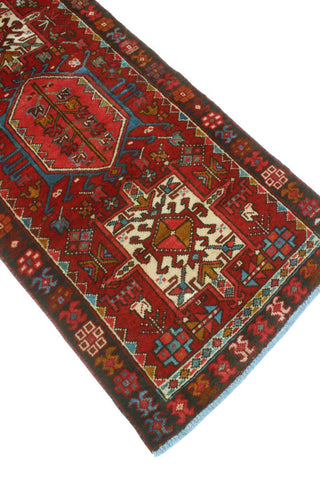 Fine Vintage Distressed Cranston Red/Ivory Runner, 2'6 x 11'8