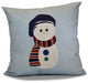 Sock Snowman Pillow, Light Blue, 16"x16"