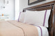 200 Thread Count Ribbon 100% Cotton 4-Piece Sheet set, Purple, Twin
