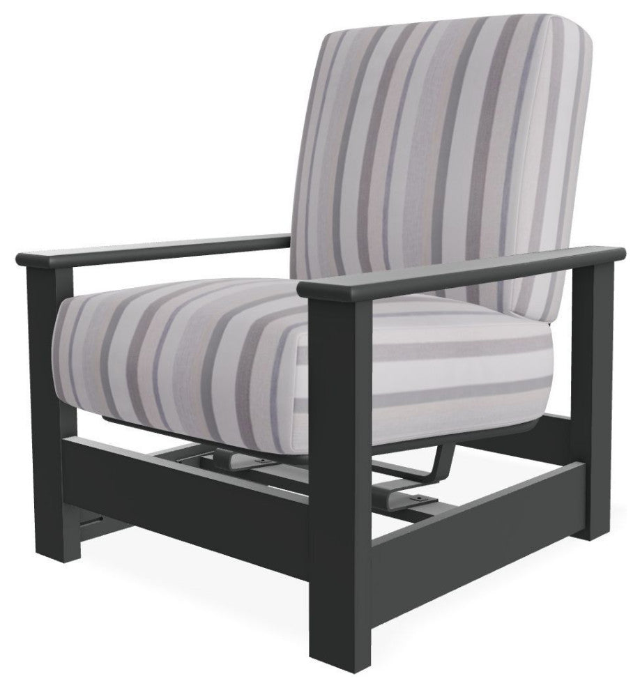 Leeward Deep Seat Outdoor Armchair with Hidden Motion, Sensory Dove/Graphite