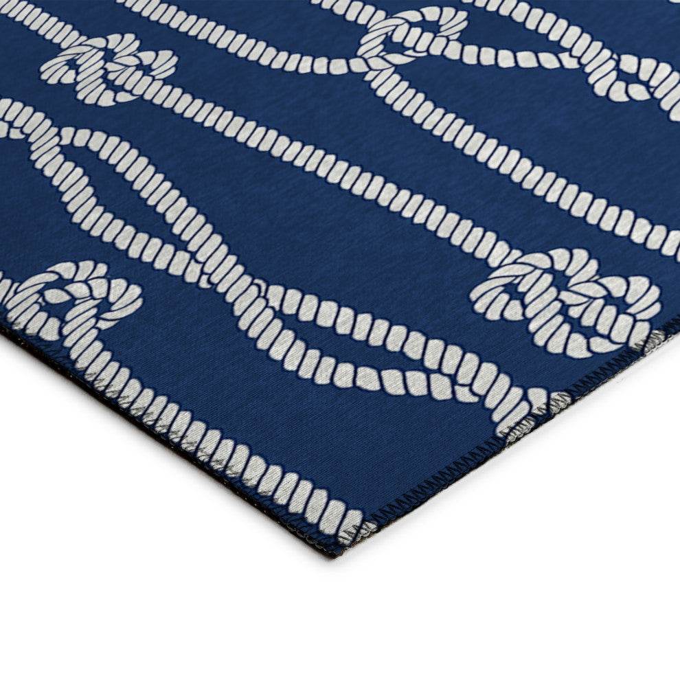 Indoor/Outdoor Harbor HA7 Navy Machine Washable 10' x 14' Rug