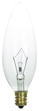 Sunlite 40 Watt Torpedo Tip Chandelier, Candelabra Base, Clear, 25 Pack