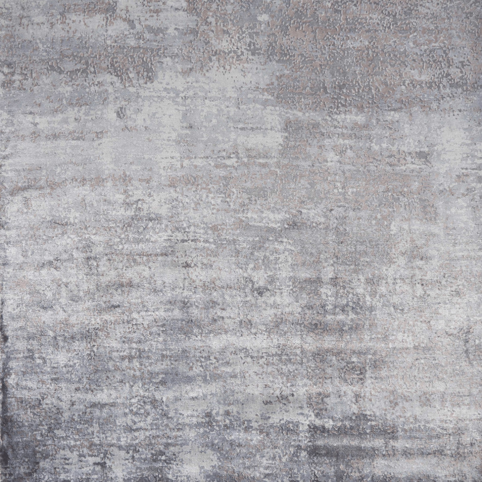 3' X 5' Slate Gray Abstract Hand Loomed Area Rug